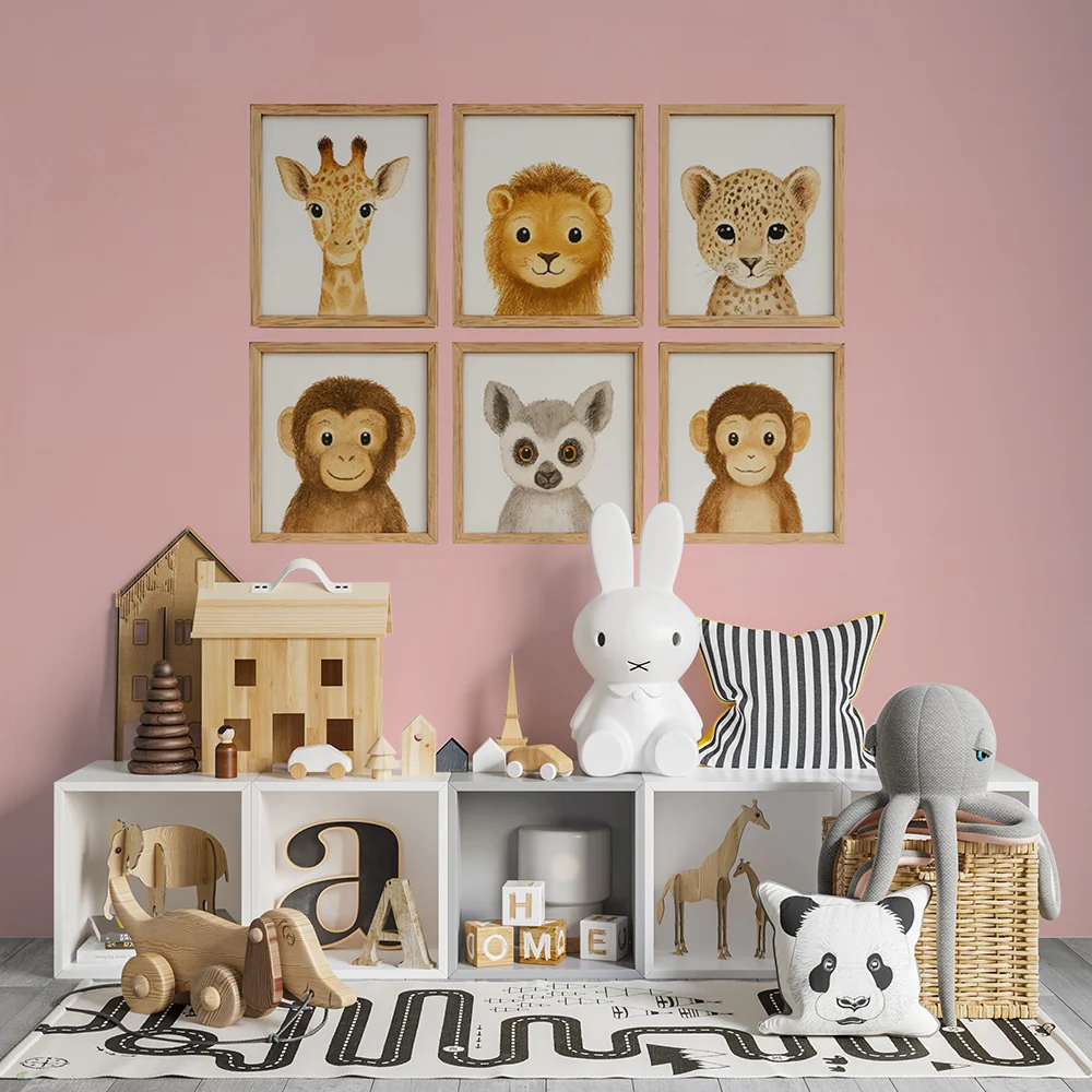 Papel de parede animais | Decorações de parede para quarto de crianç