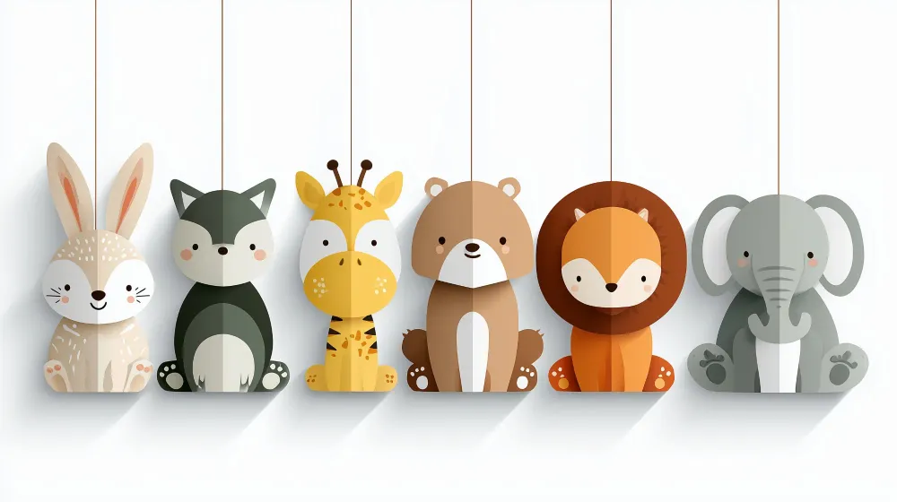 Papel de parede animais | Decoração de parede para quarto de crianç