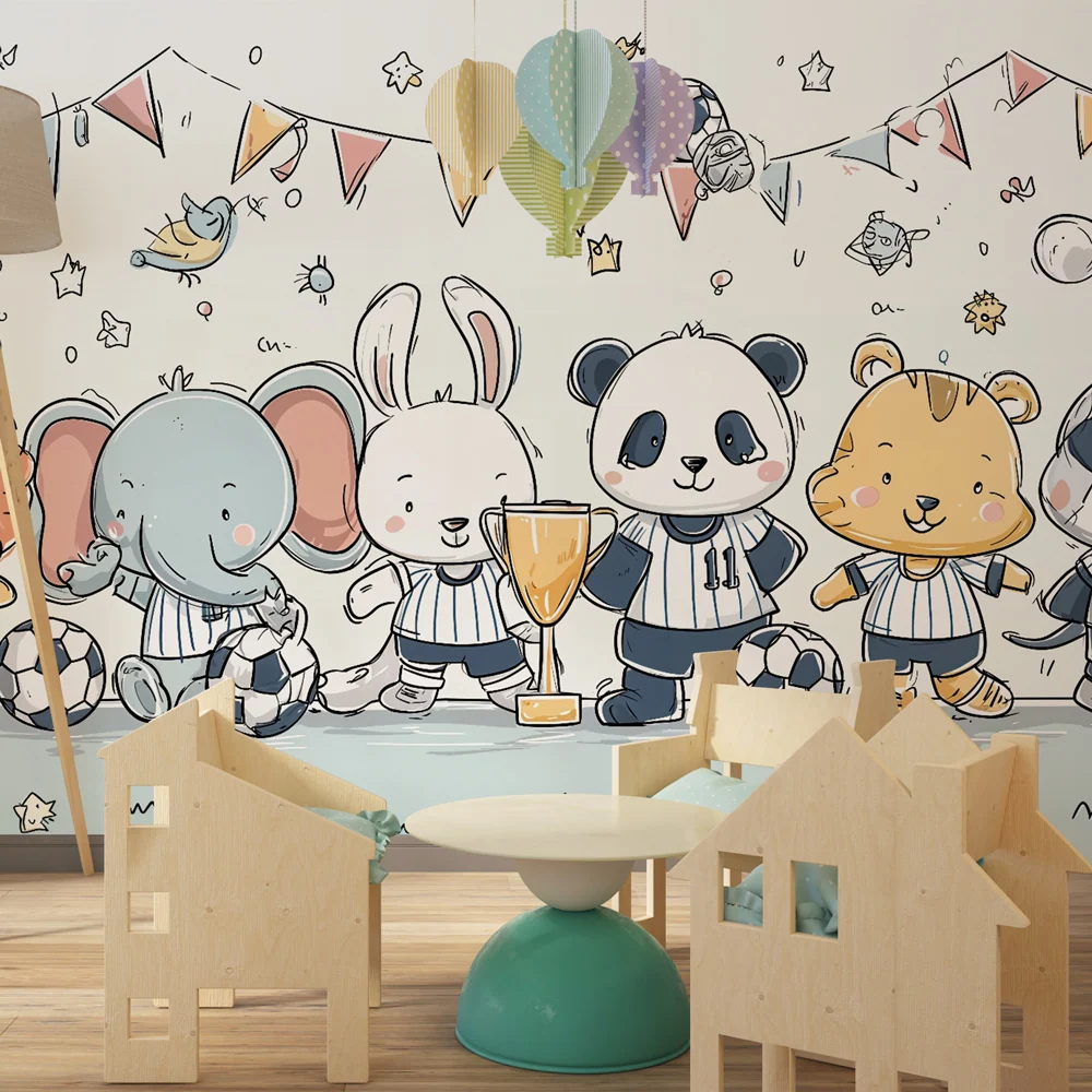 Papel de parede animais futebol | Divertido e colorido