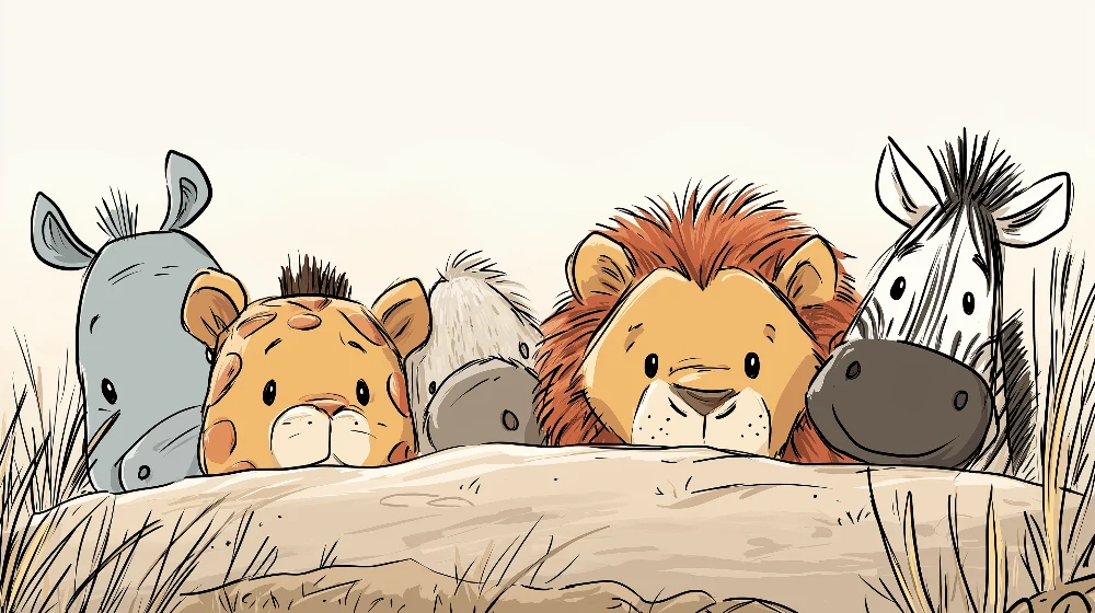 Papel de parede crianç | Animais animados da savana
