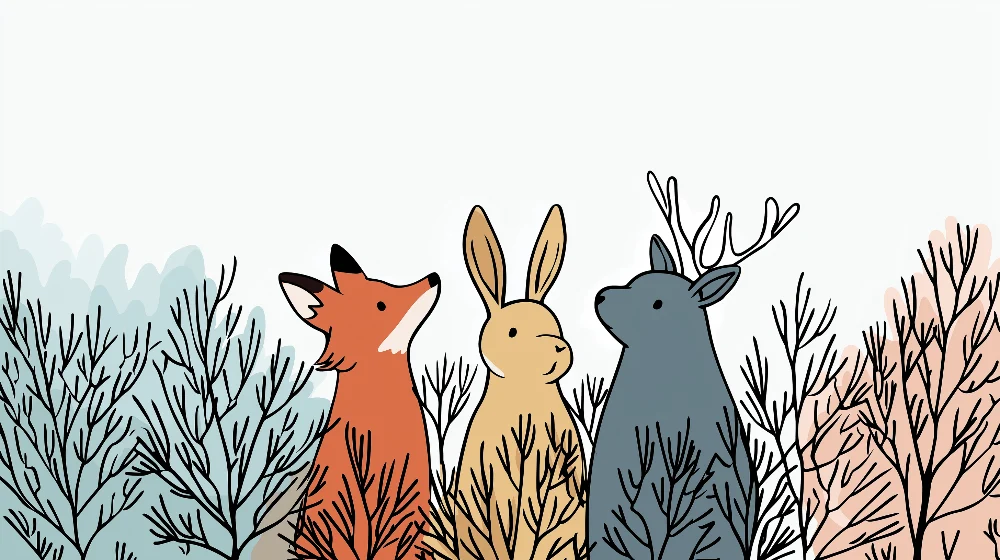 Papel de parede crianç | Animais da floresta nos sub-bosques