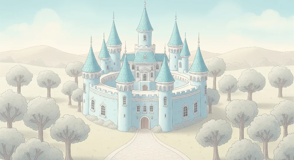 Papel de parede crianç | Castelo mágico num cenário encantador