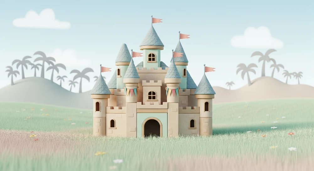 Papel de parede crianç | Castelo mágico e paisagens encantadas