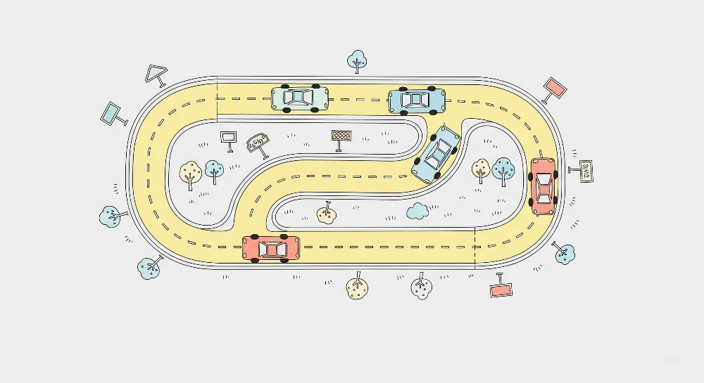 Papel de parede crianç | Circuito de carros animado