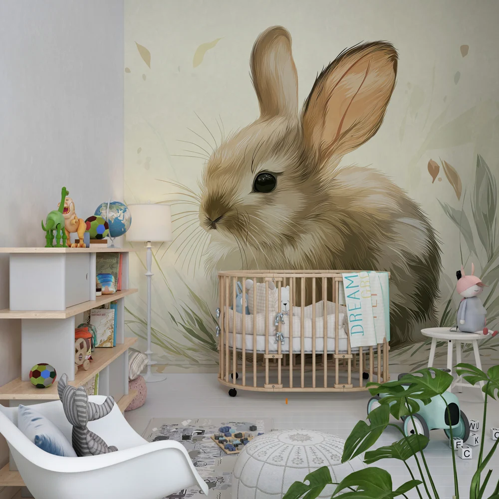 Papel de parede crianç | Coelho fofo na natureza