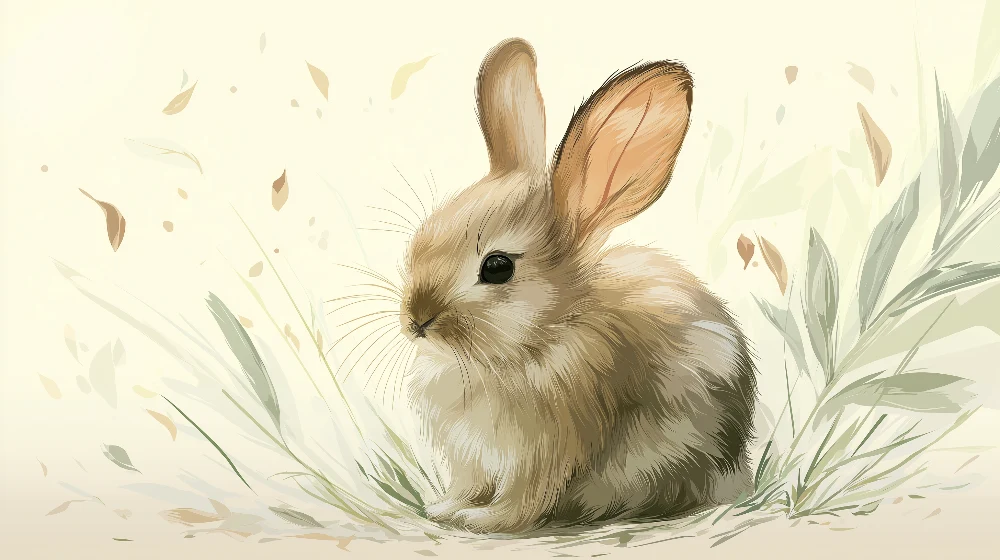 Papel de parede crianç | Coelho fofo na natureza