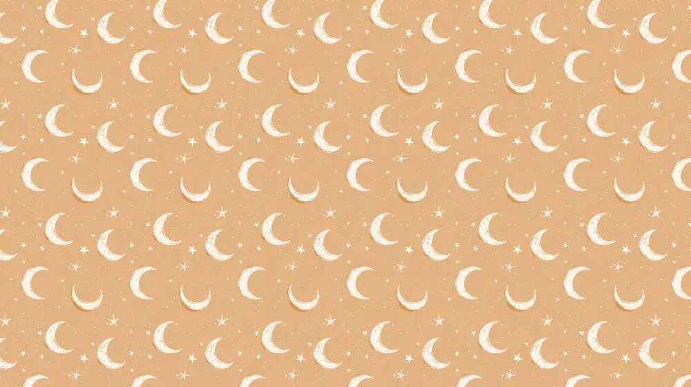 Papel de parede crianç com padrões | Lua e estrelas em fundo de padrões suaves