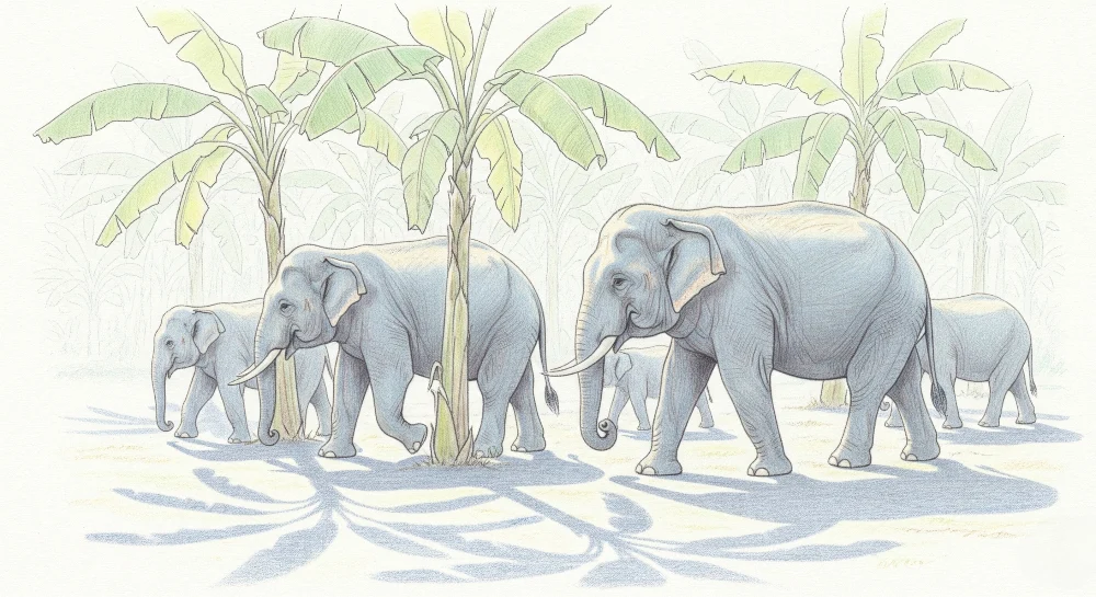 Papel de parede crianç | Elefantes na selva