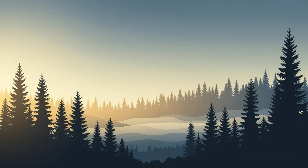 Papel de parede crianç | Floresta mística ao nascer do sol
