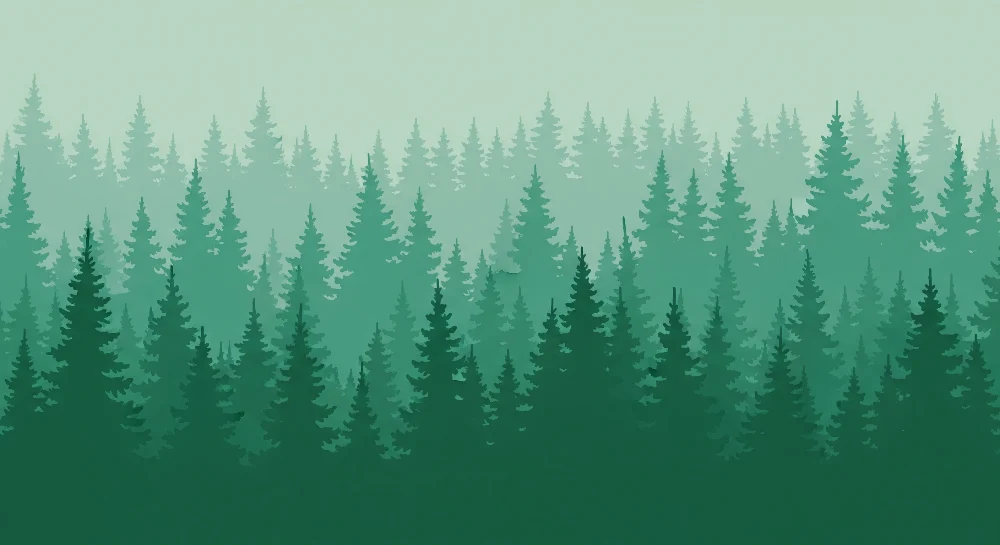 Papel de parede crianç | Floresta verdejante com majestosos pinheiros