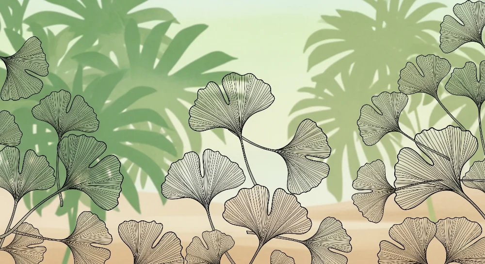Papel de parede crianç | Folhas delicadas e selva sutil