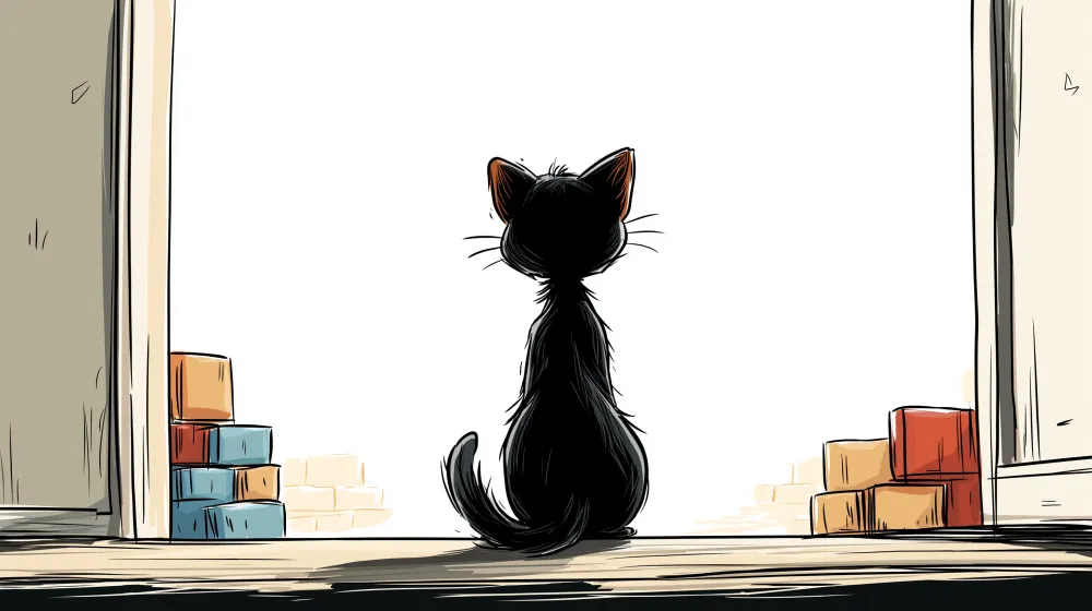 Papel de parede crianç | Gatinho curioso na janela