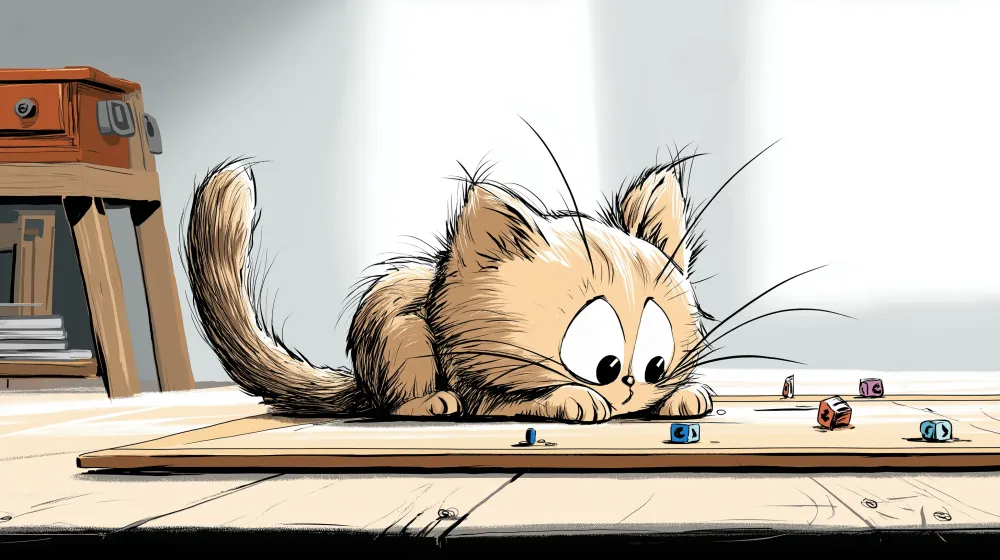 Papel de parede crianç | Gato curioso e jogos coloridos