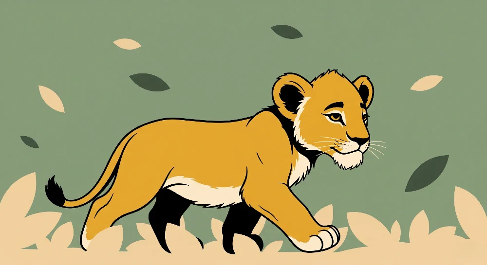 Papel de parede crianç | Jovem leão na savana