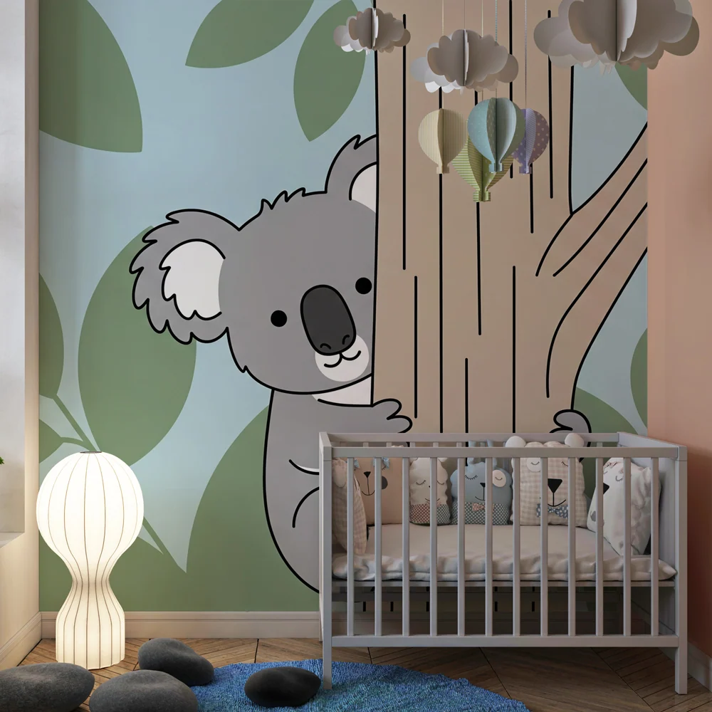Papel de parede crianç | Koala brincar na natureza