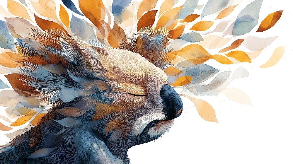 Papel de parede crianç | Koala e folhas coloridas