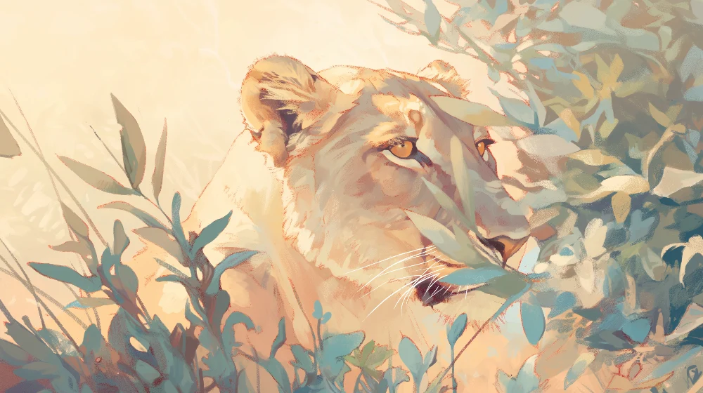 Papel de parede crianç | Leão na selva
