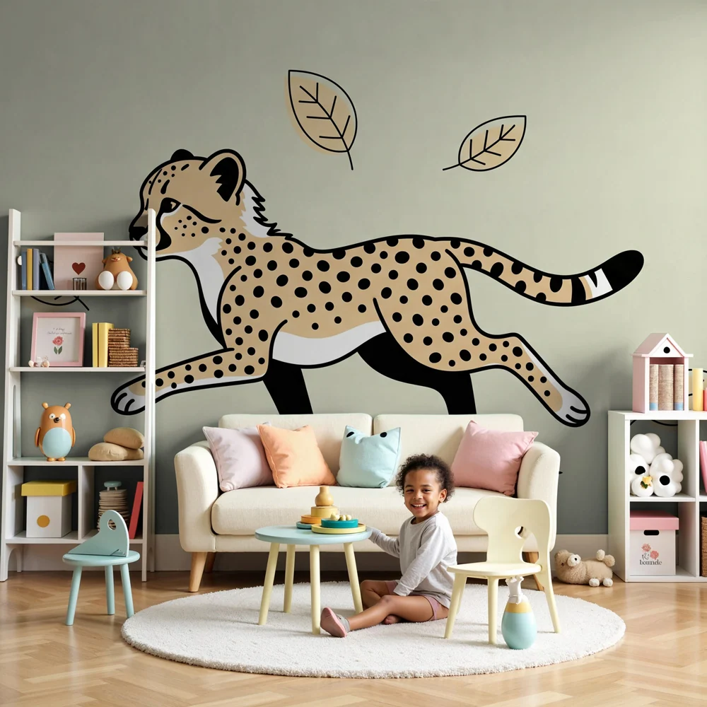 Papel de parede crianç | Leopardo alegre na Natureza