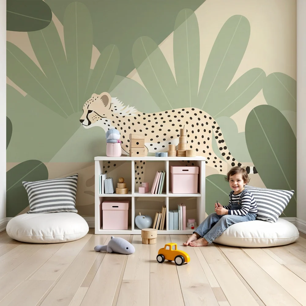 Papel de parede crianç | Leopardo andar na selva