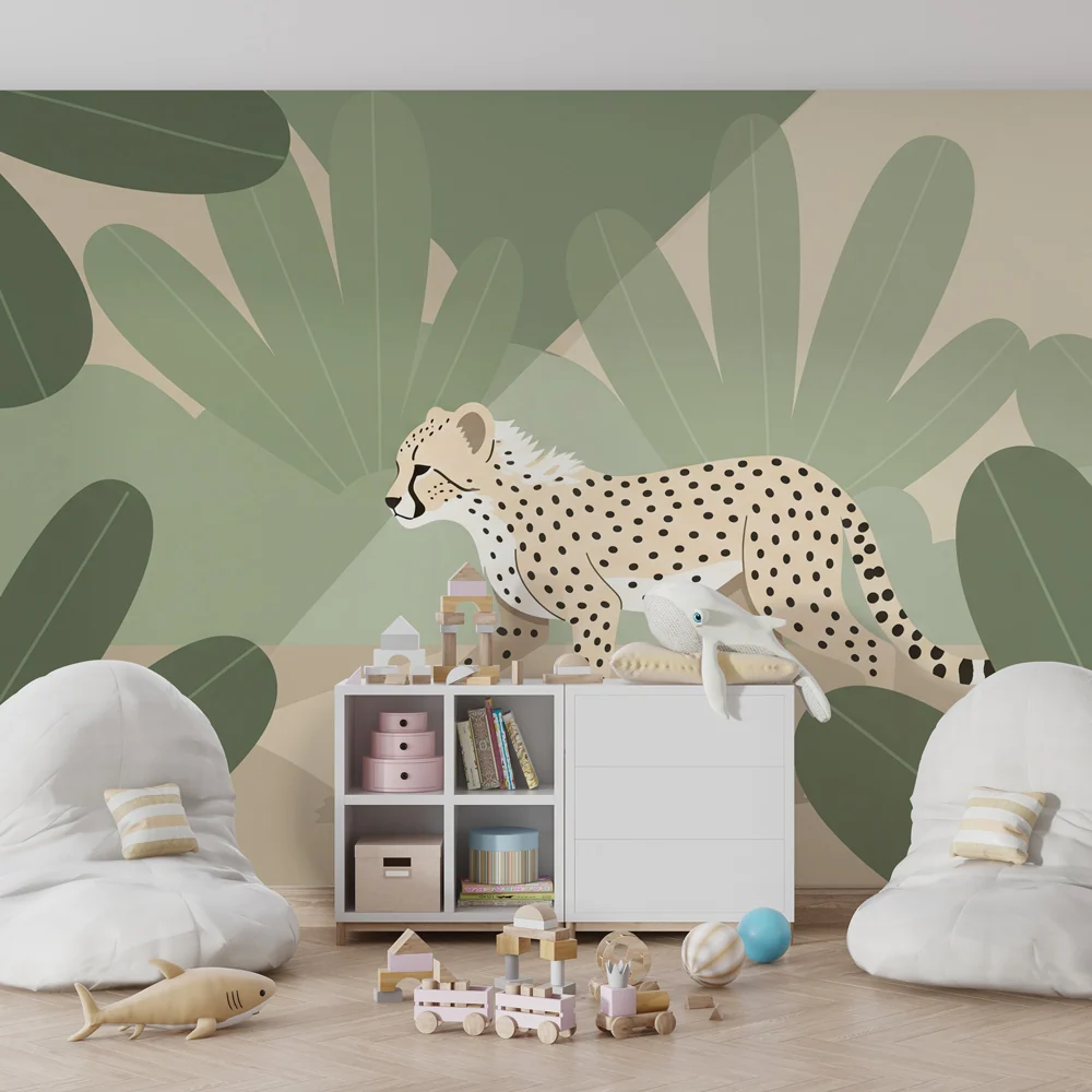 Papel de parede crianç | Leopardo andar na selva