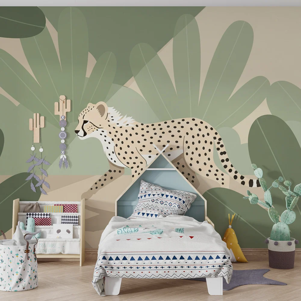 Papel de parede crianç | Leopardo andar na selva