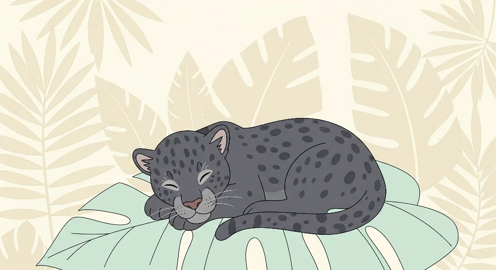 Papel de parede crianç | Leopardo escuro adormecido na selva