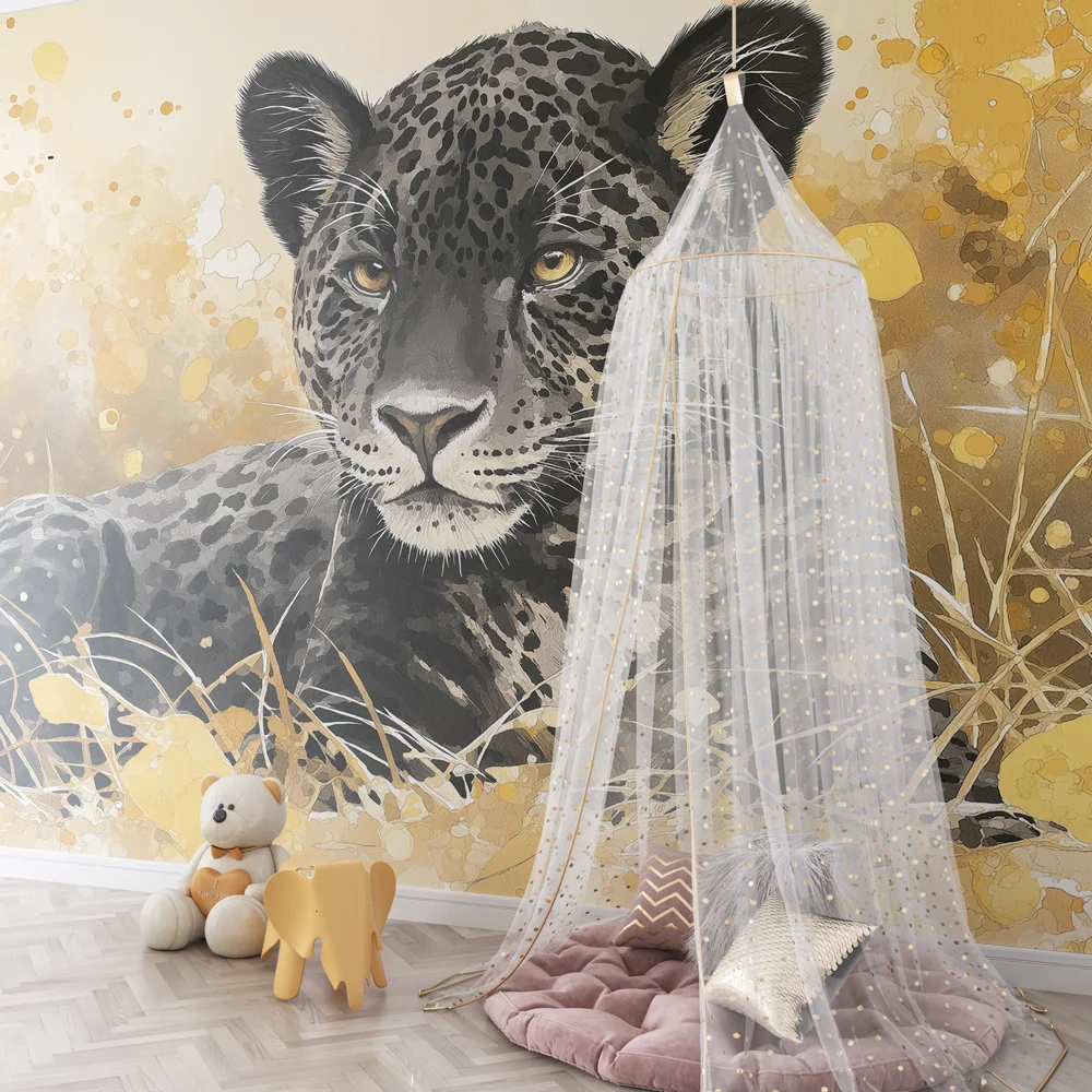 Papel de parede crianç | Leopardo majestoso na savana
