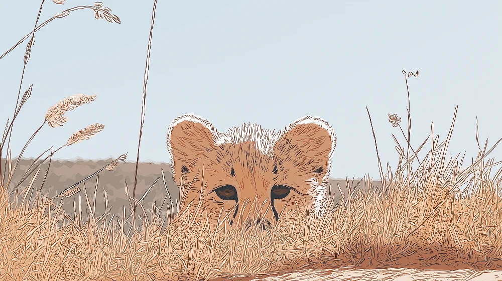 Papel de parede crianç | Leãozinho curioso na natureza