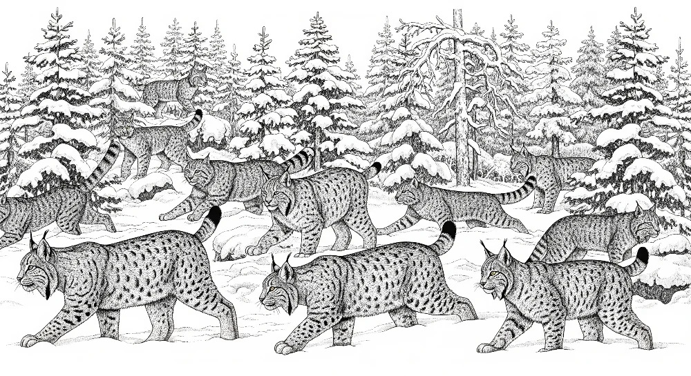 Papel de parede crianç | Lince majestoso em uma paisagem nevada