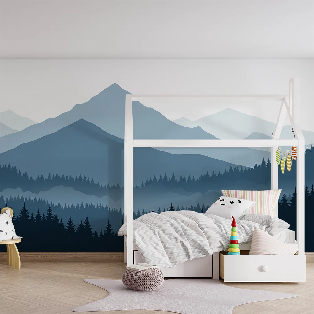 Papel de parede crianç | Montanhas majestosas e floresta tranquila