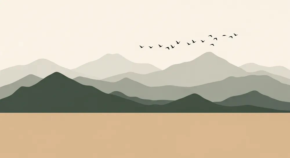 Papel de parede crianç | Montanhas suaves e céu tranquilo