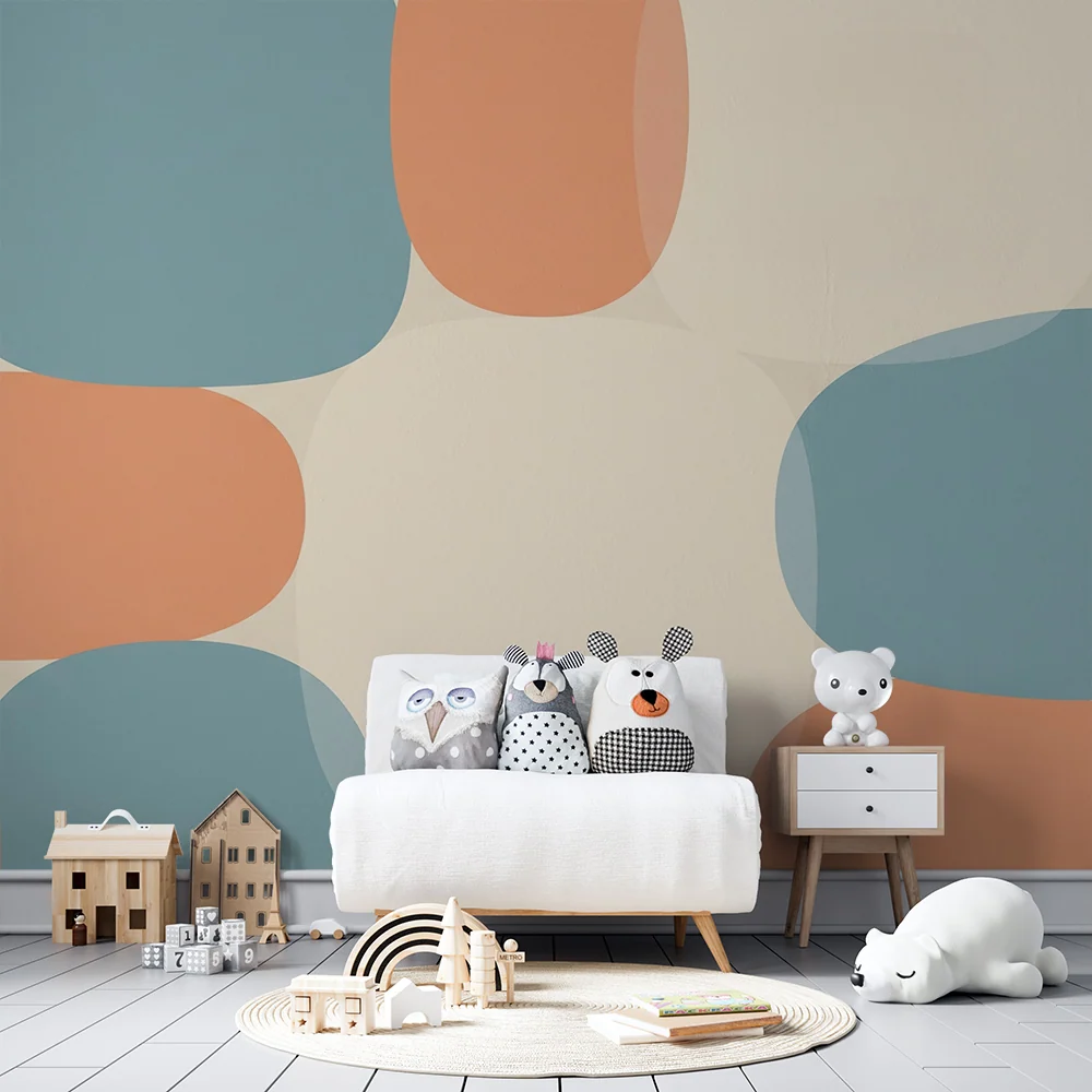 Papel de parede crianç | Padrões geométricos suaves em tons pastel