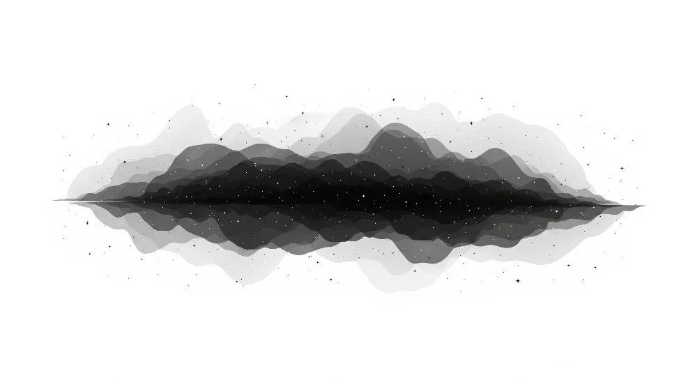 Papel de parede crianç | Paisagem abstrata em preto e branco com estrelas brilhantes