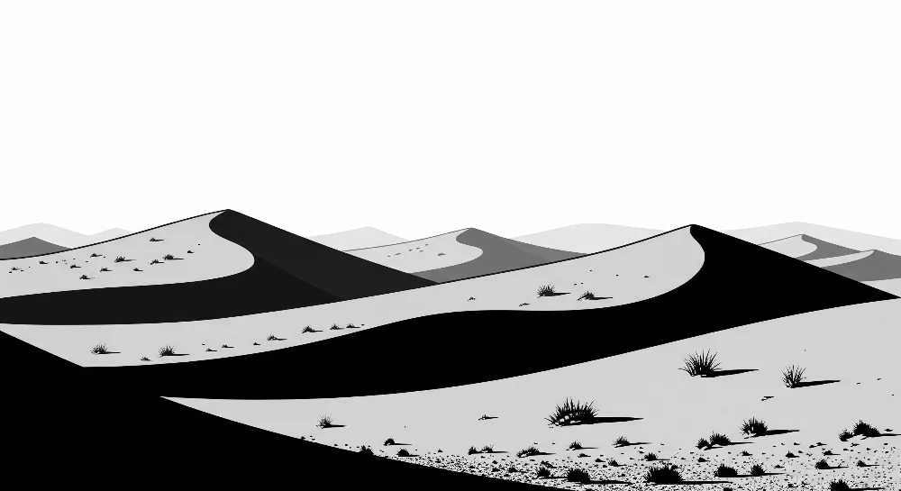 Papel de parede crianç | Paisagem desértica em preto e branco
