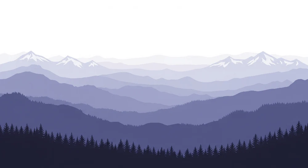 Papel de parede crianç | Paisagem de montanha em tons de violeta