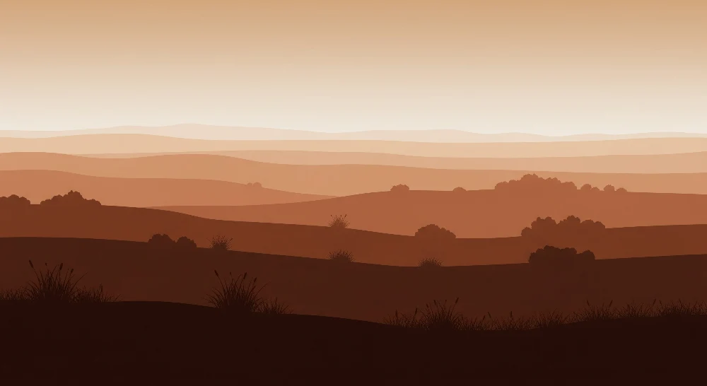 Papel de parede crianç | Paisagem suave em degradê de tons marrons e ocres
