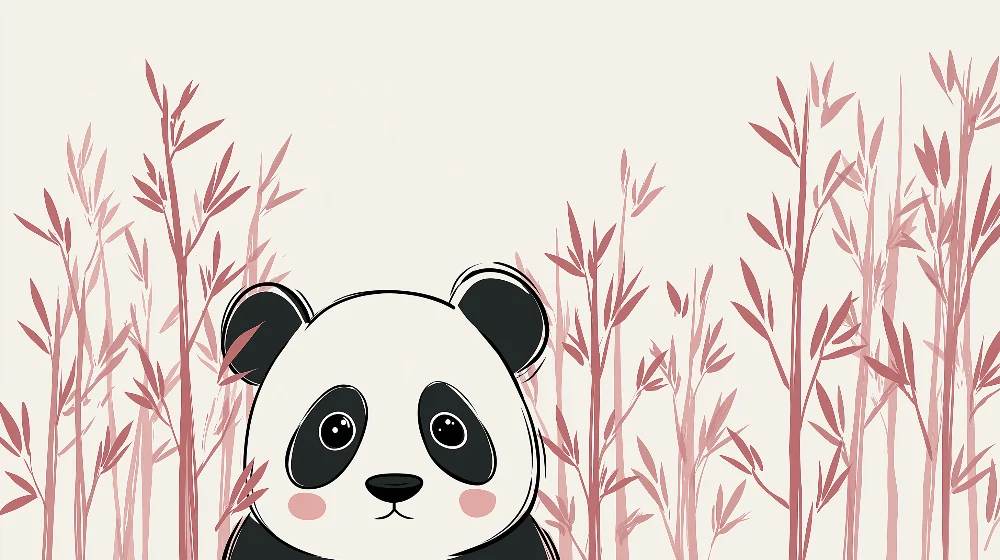 Papel de parede crianç | Panda adorável e bambu delicado