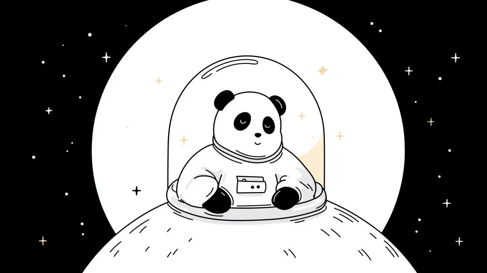 Papel de parede crianç | Panda astronauta explorando o espaço