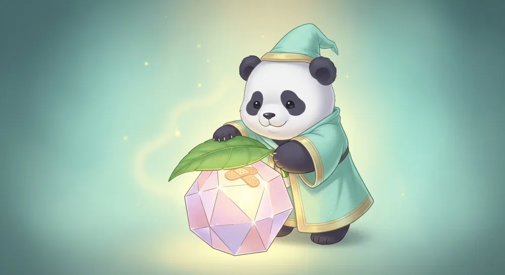 Papel de parede crianç | Panda fofo com uma lanterna mágica