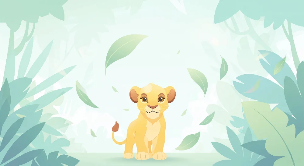 Papel de parede crianç | Pequeno leão na selva