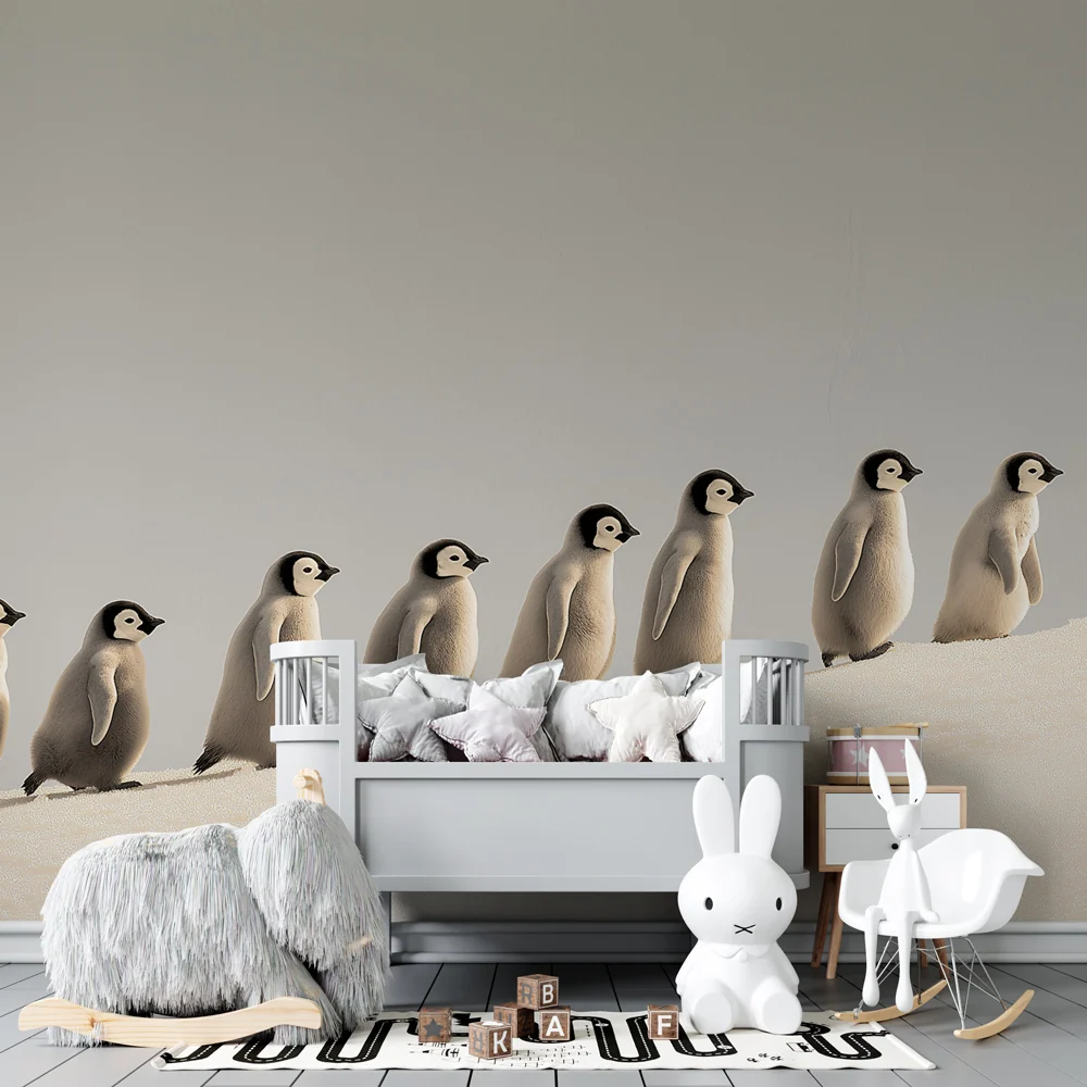 Papel de parede crianç | Pequenos pinguins na banquisa