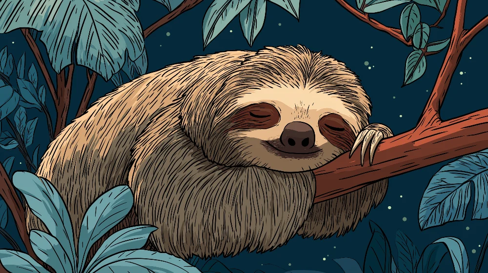 Papel de parede crianç | Preguiçoso sonhador na selva