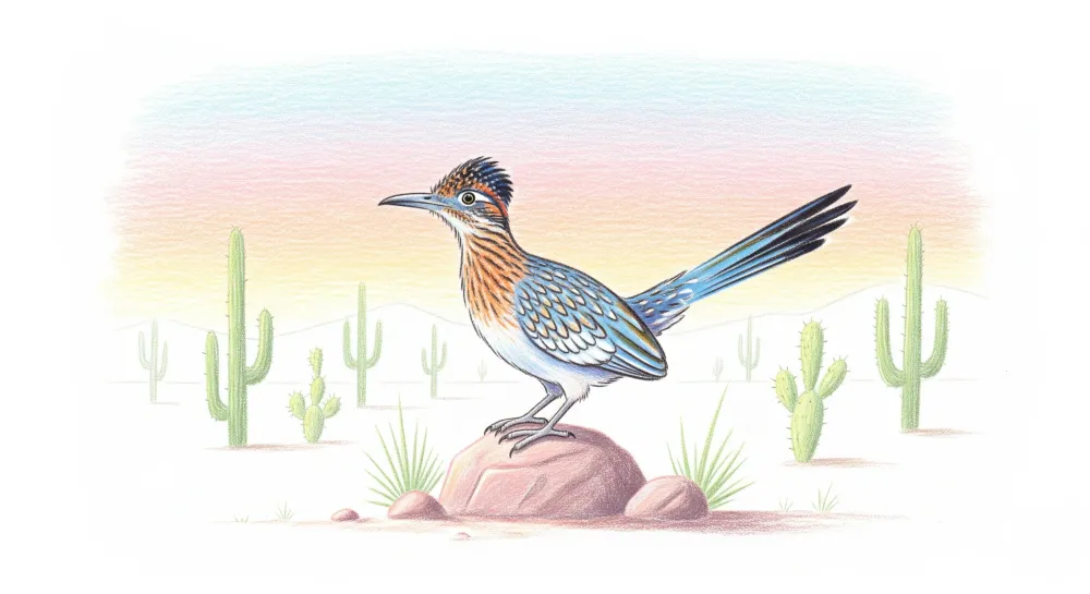 Papel de parede crianç | Pássaro colorido no deserto