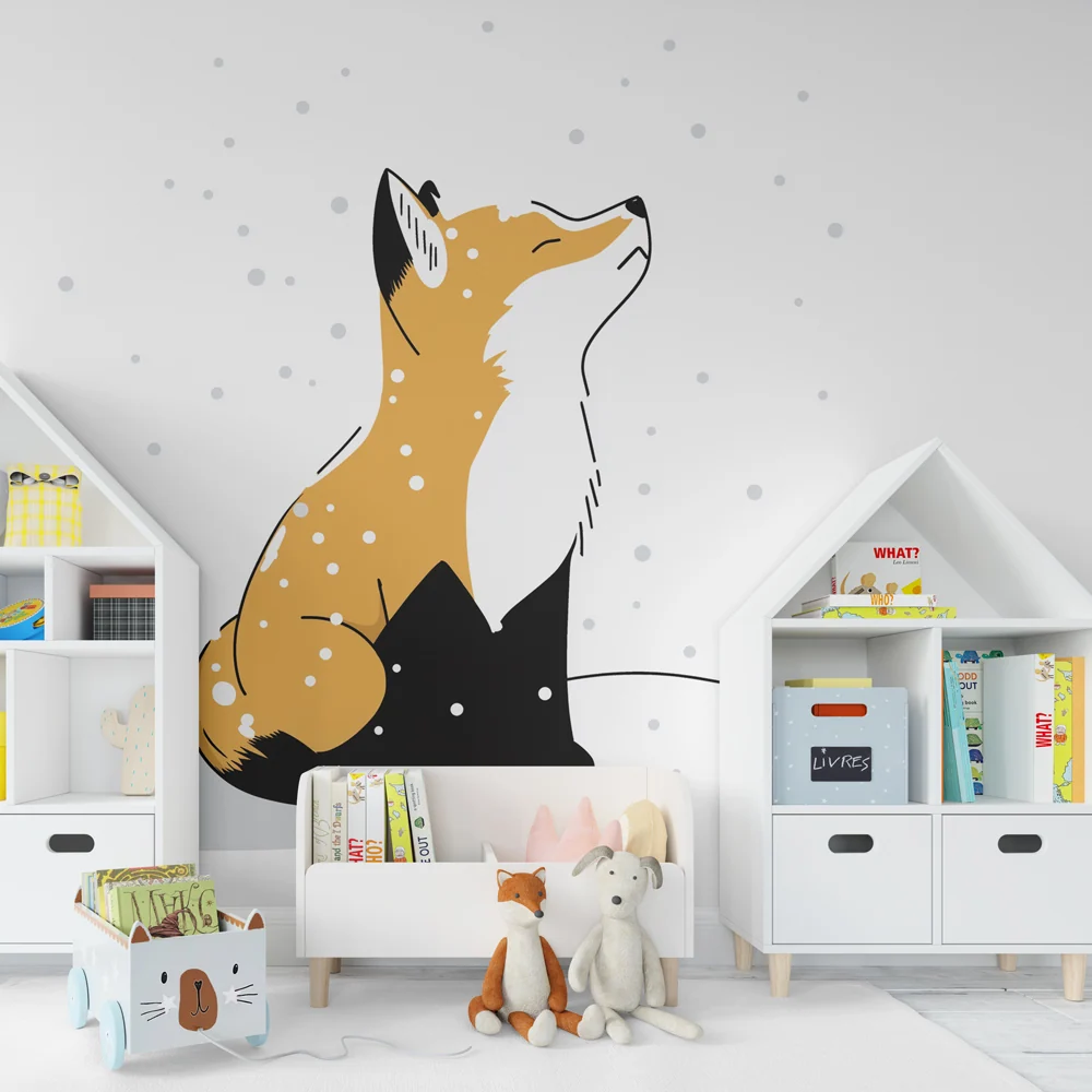 Papel de parede crianç | Raposa sob neve