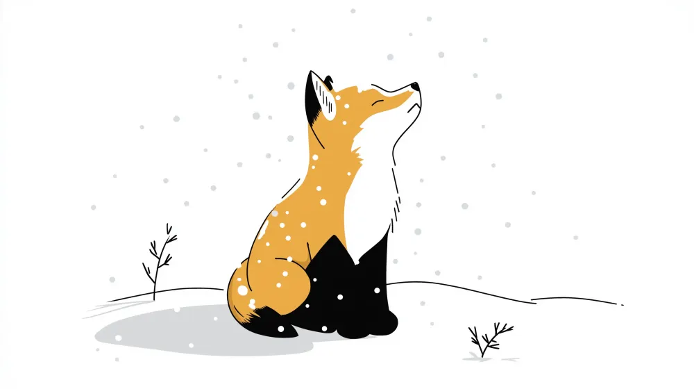 Papel de parede crianç | Raposa sob neve