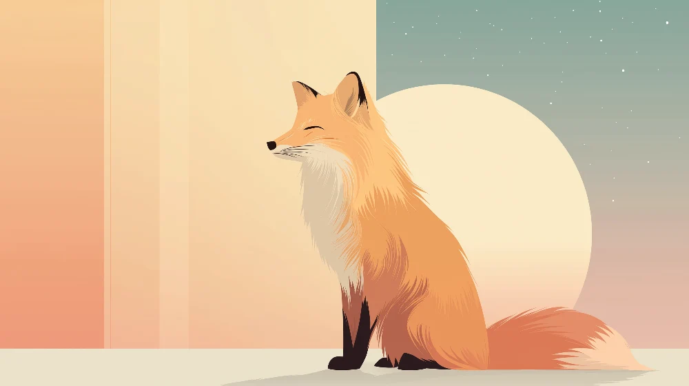 Papel de parede crianç | Raposa tranquila sob um céu estrelado