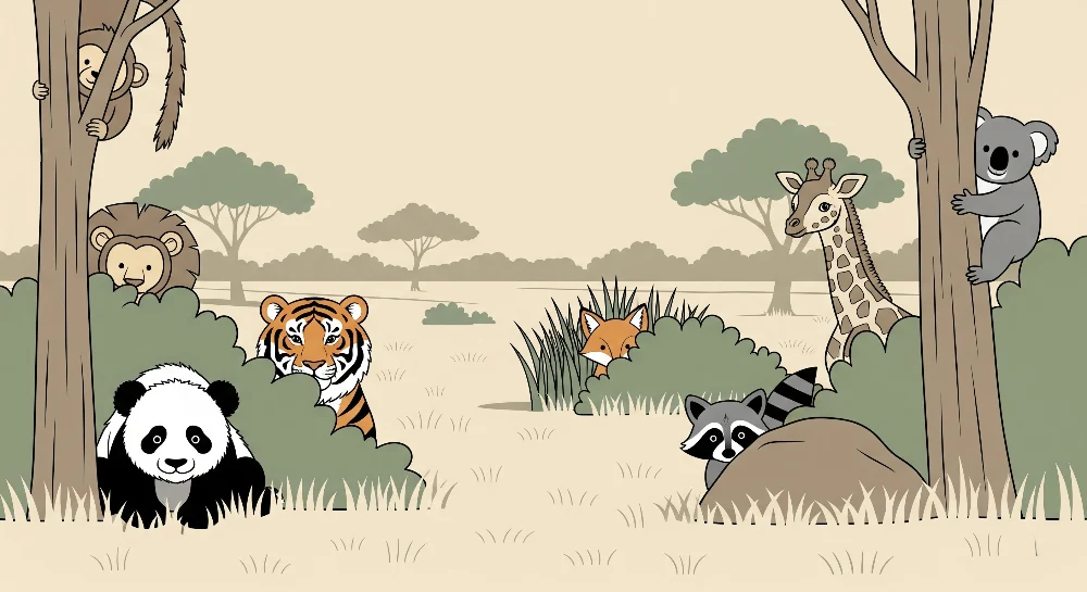 Papel de parede crianç | Safari divertido com animais