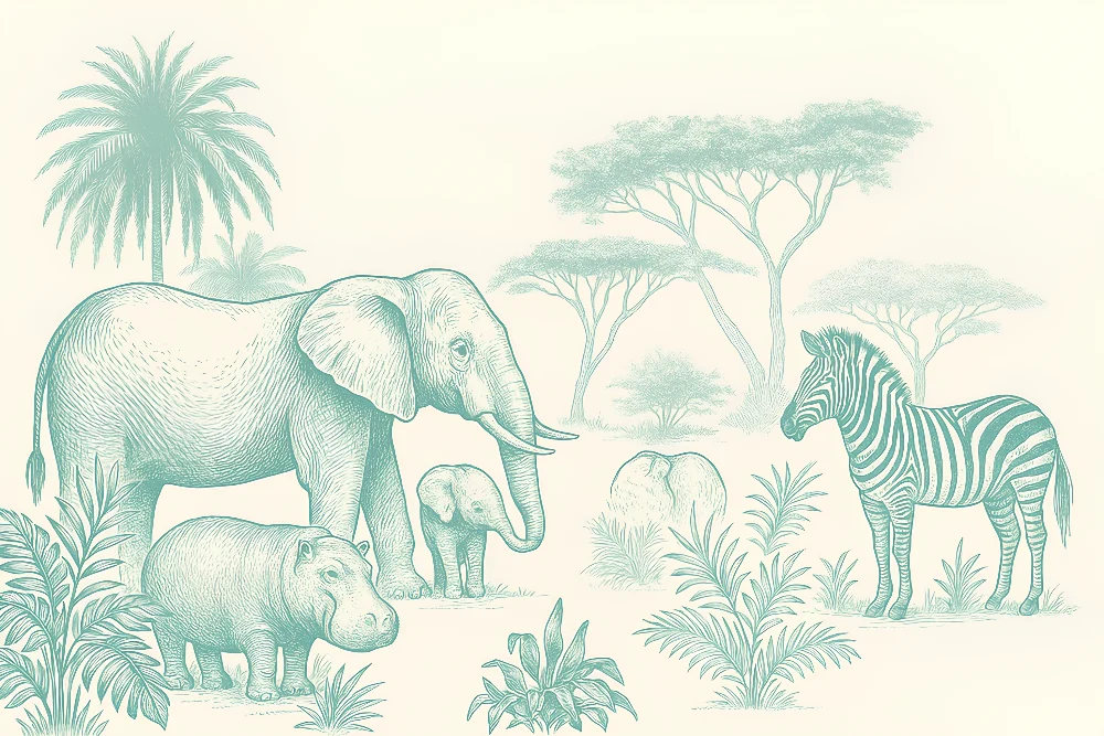 Papel de parede crianç | Safari dos majestosos animais selvagens