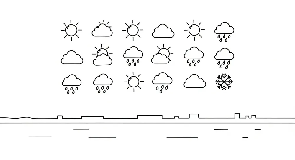 Papel de parede crianç | Tempo divertido com sol, nuvens e chuva