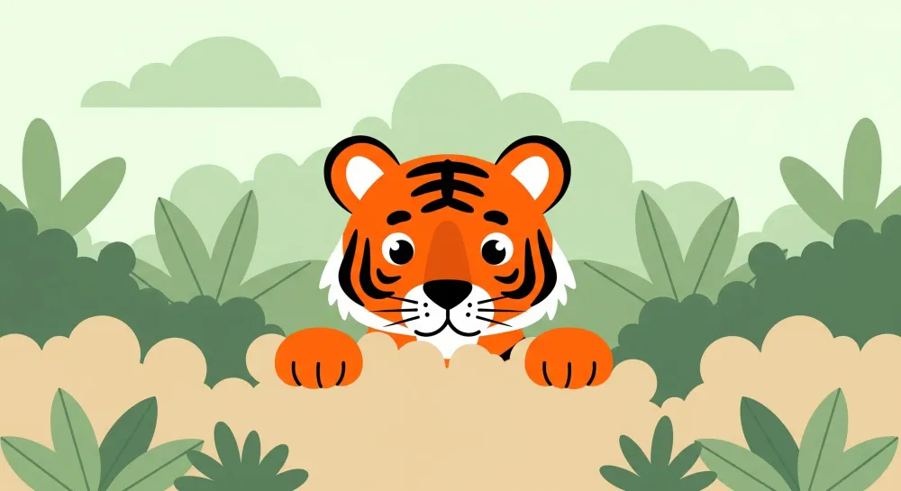 Papel de parede crianç | Tigre travesso na selva